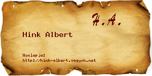 Hink Albert névjegykártya