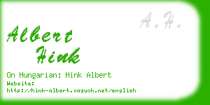 albert hink business card